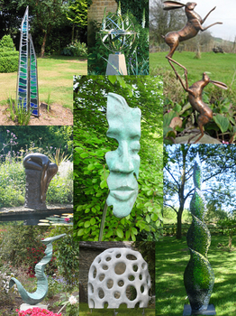 Some of the sculptures at Wyndcliffe Court